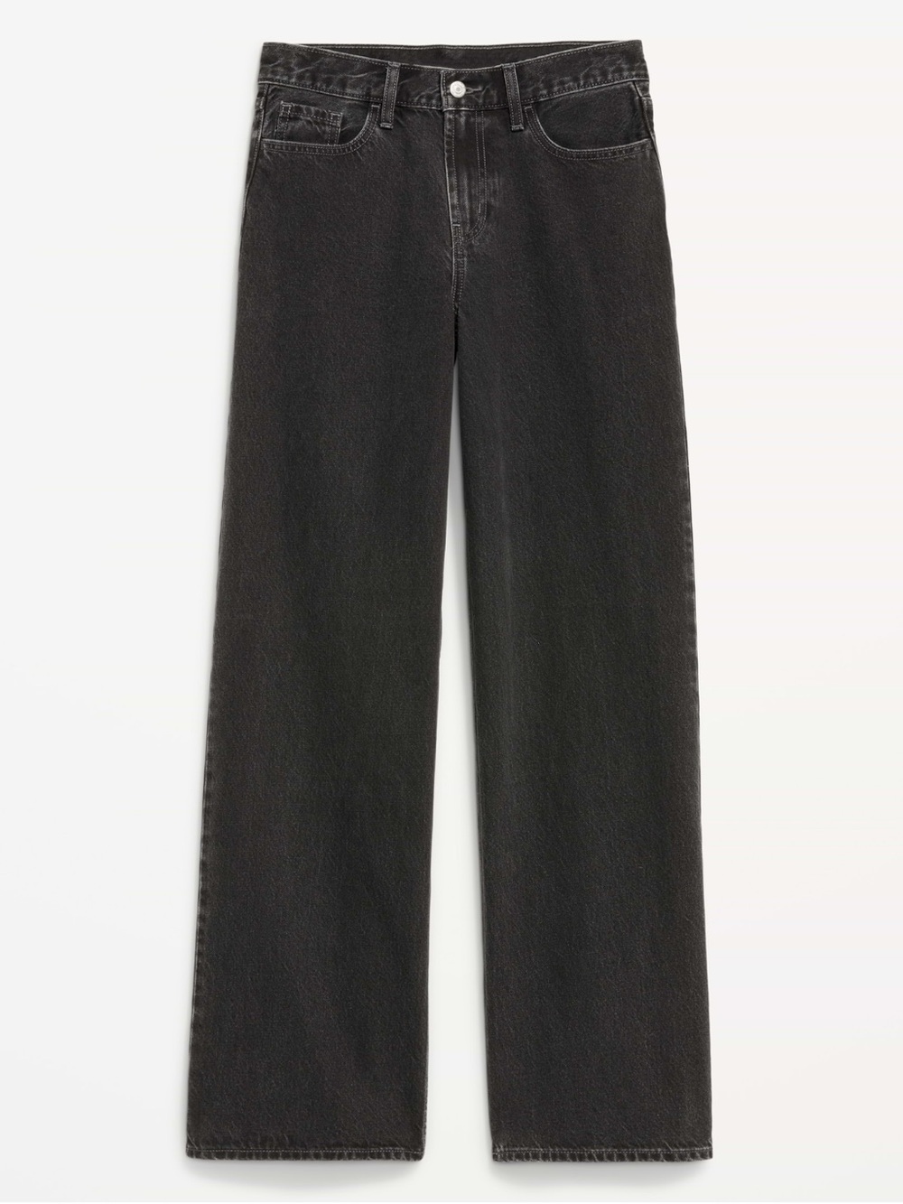Mid-Rise Wow Baggy Wide-Leg Black Jeans